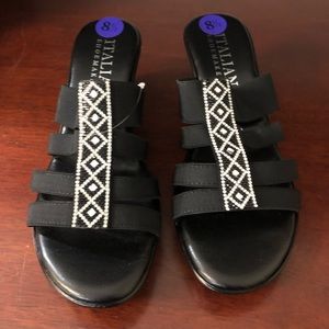 Italian Shoemakers Black bling sandals